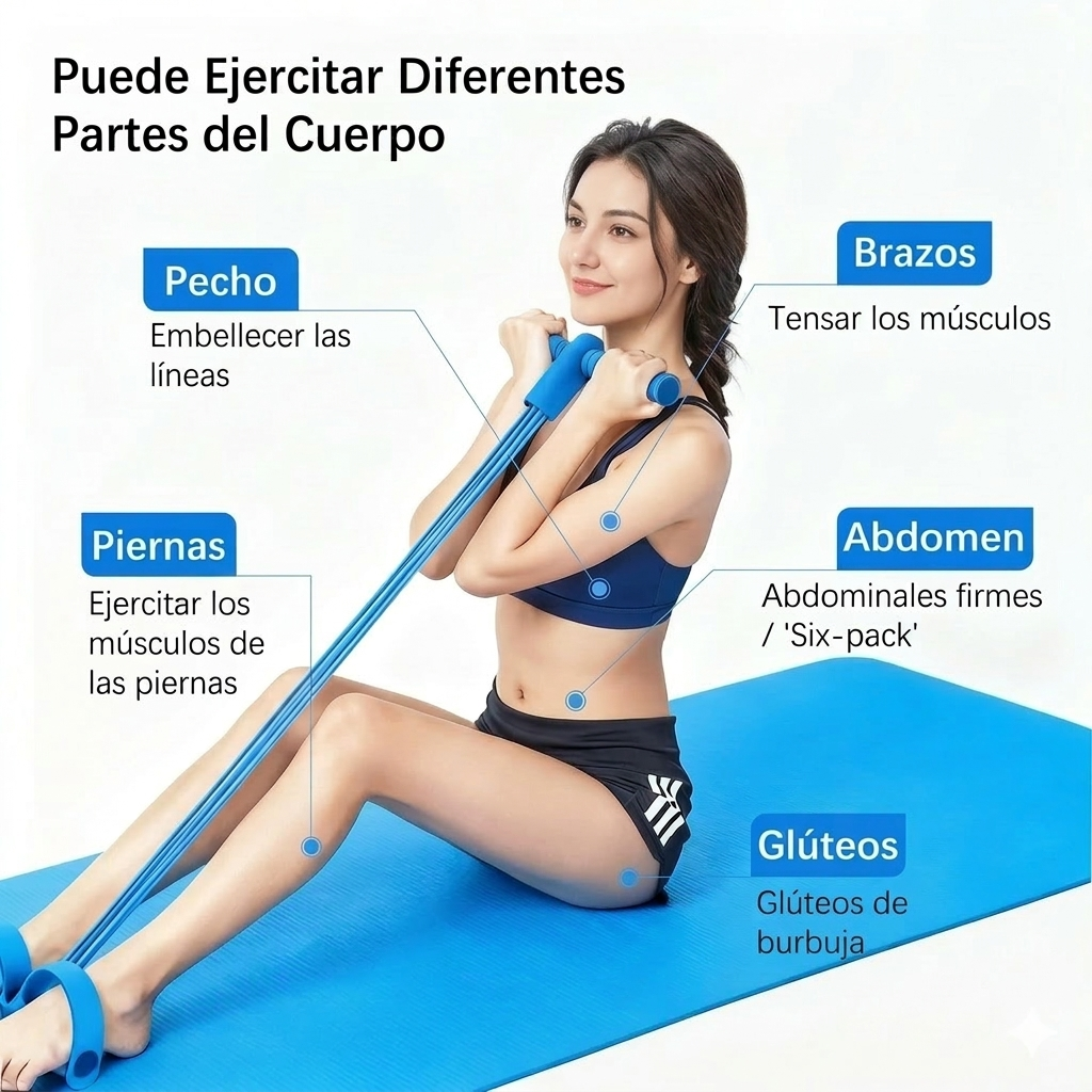 Entrenador Multifuncional de Bandas de Resistencia con Pedal – Equipo de Fitness Portátil para Gimnasio en Casa, Entrenamiento de Cuerpo Completo, Abdominales, Abdominales, Yoga, Rehabilitación