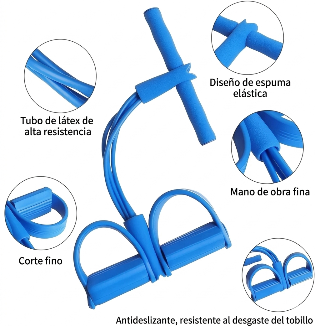 Entrenador Multifuncional de Bandas de Resistencia con Pedal – Equipo de Fitness Portátil para Gimnasio en Casa, Entrenamiento de Cuerpo Completo, Abdominales, Abdominales, Yoga, Rehabilitación