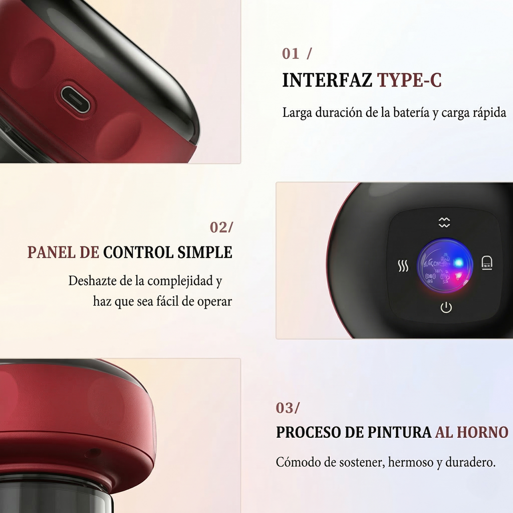 Ventosa Eléctrica Profesional — Alivia el Dolor, Activa la Circulación y Relaja tu Cuerpo desde Casa