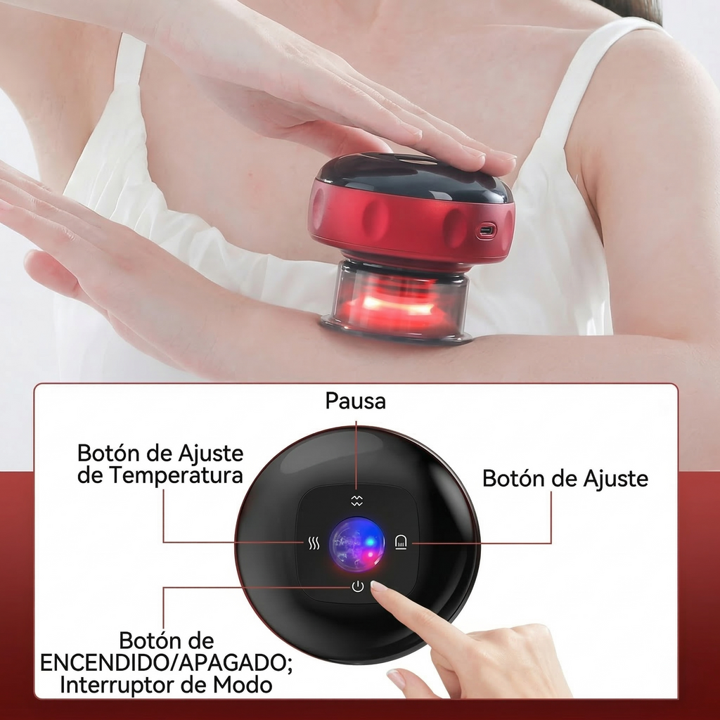 Ventosa Eléctrica Profesional — Alivia el Dolor, Activa la Circulación y Relaja tu Cuerpo desde Casa