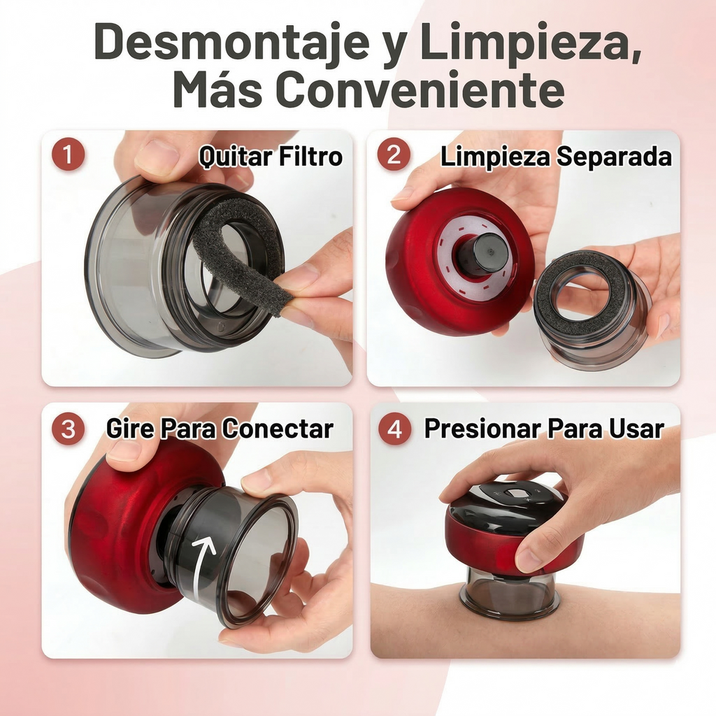 Ventosa Eléctrica Profesional — Alivia el Dolor, Activa la Circulación y Relaja tu Cuerpo desde Casa