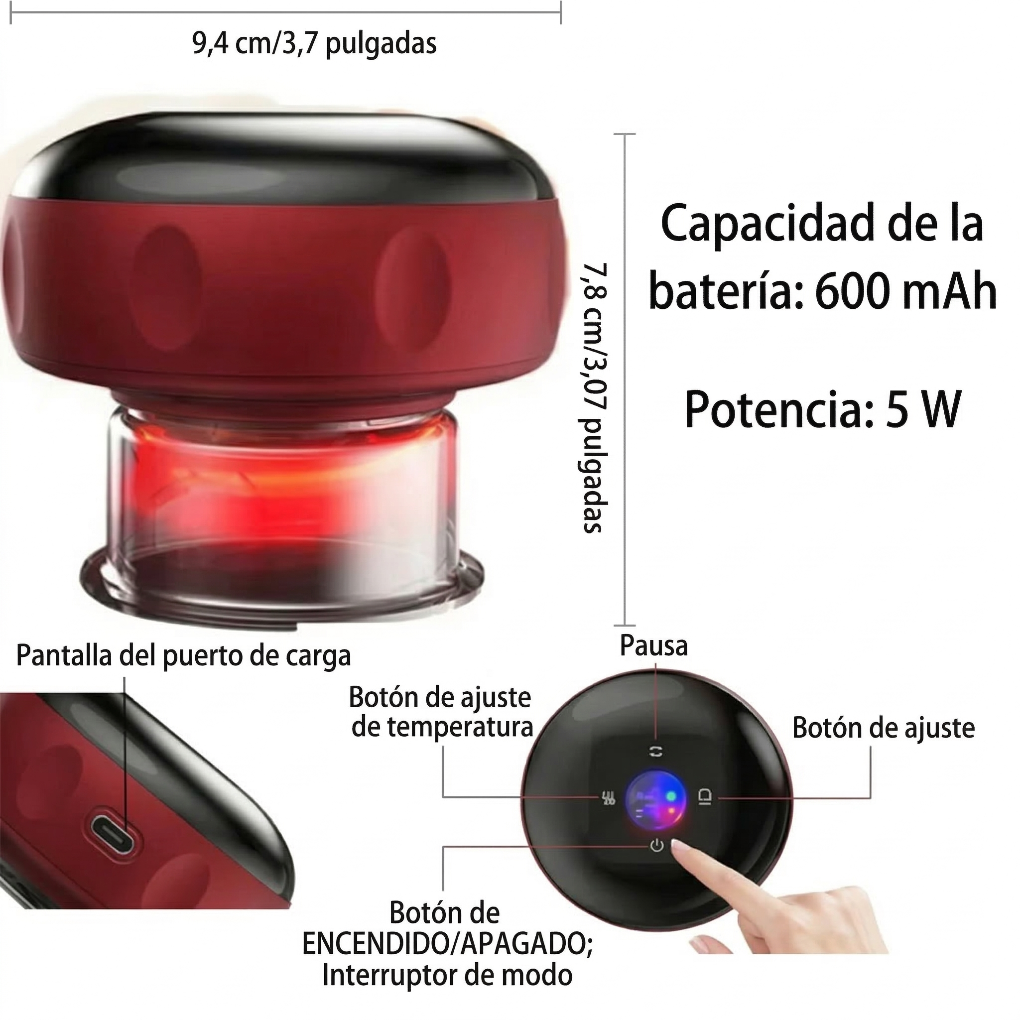 Ventosa Eléctrica Profesional — Alivia el Dolor, Activa la Circulación y Relaja tu Cuerpo desde Casa